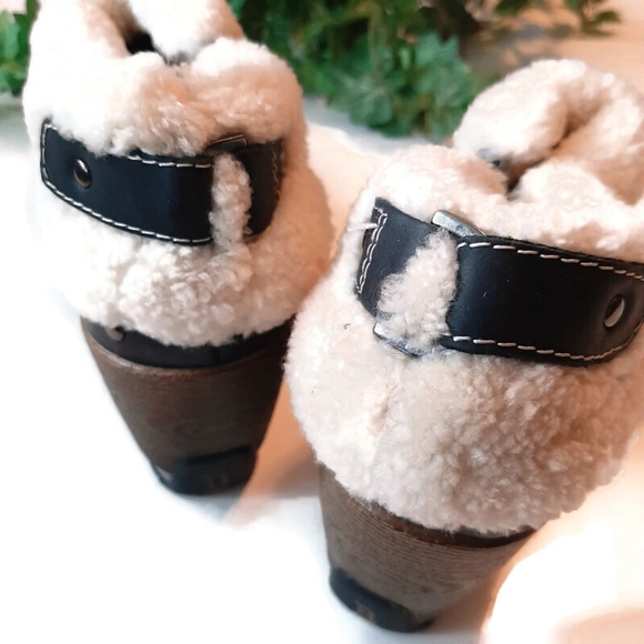 JAMBU "HOLLAND" leather and sherpa NWOT clog shooties with side zipper - Picture 2 of 6